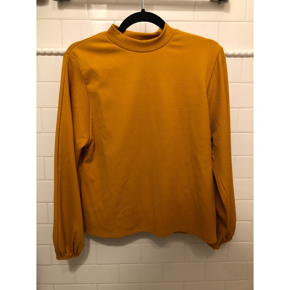 Zara Mustard Balloon Sleeve Blouse